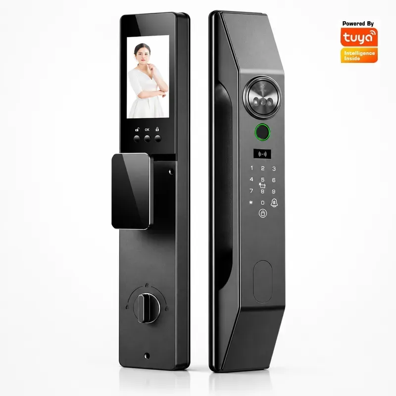 Smart Home Door Lock - Mehrsprachiges Gesichtserkennungs-Passwort-Fingerabdruck-Schloss, intelligentes Türschloss für den