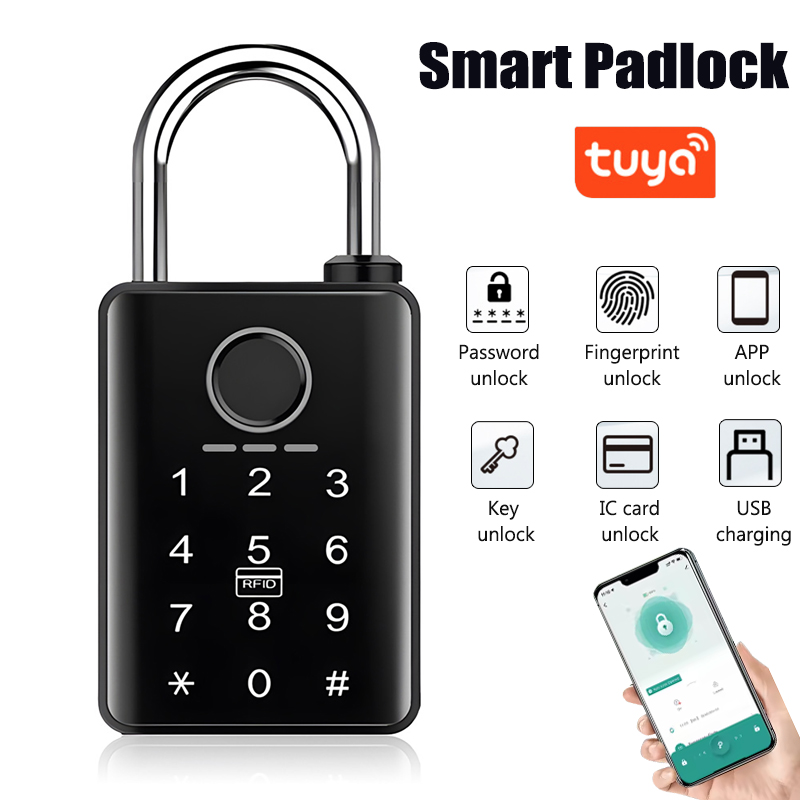 Smart Home Door Lock - Tuya Smart Türschloss Fingerabdruck-vorhängeschloss Passwort APP