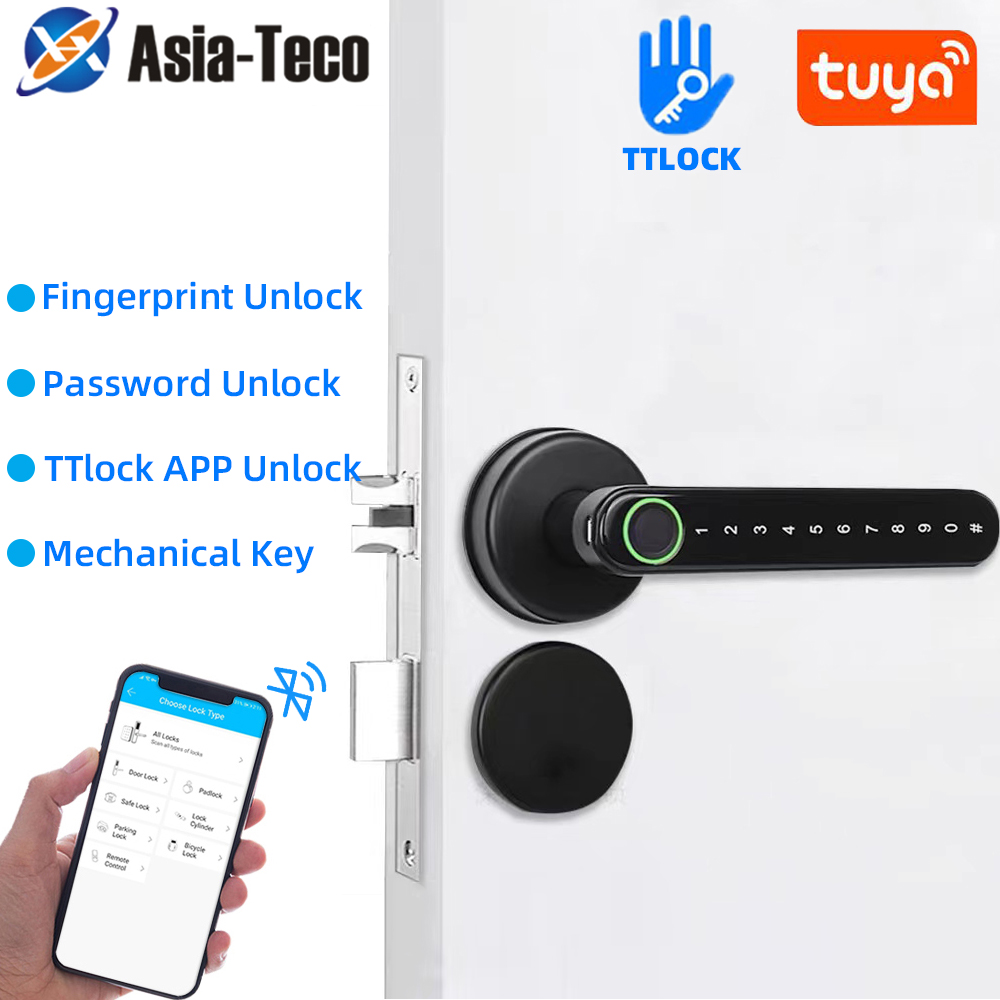 Smart Home Door Lock - TTLock Intelligentes Bluetooth-Fingerabdruckschloss, biometrisches Passwortcode-Türschloss mit