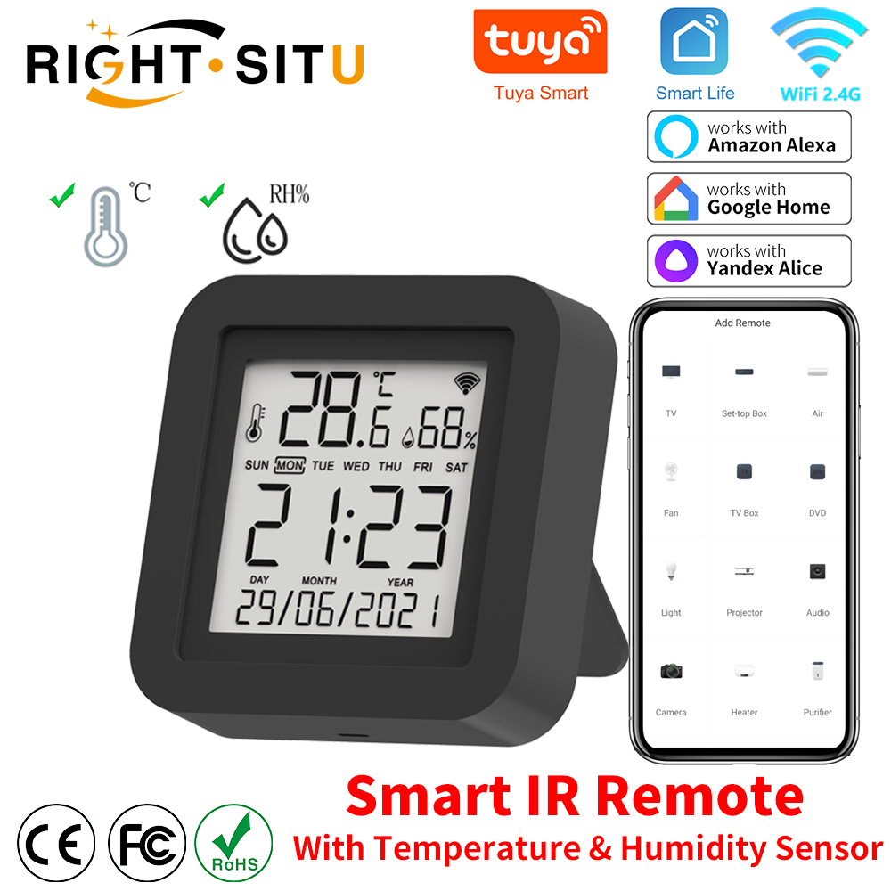 Universal Remote Smart Home - Tuya Smart Universal IR-Fernbedienung mit Temperatur-Feuchtigkeitssensor
