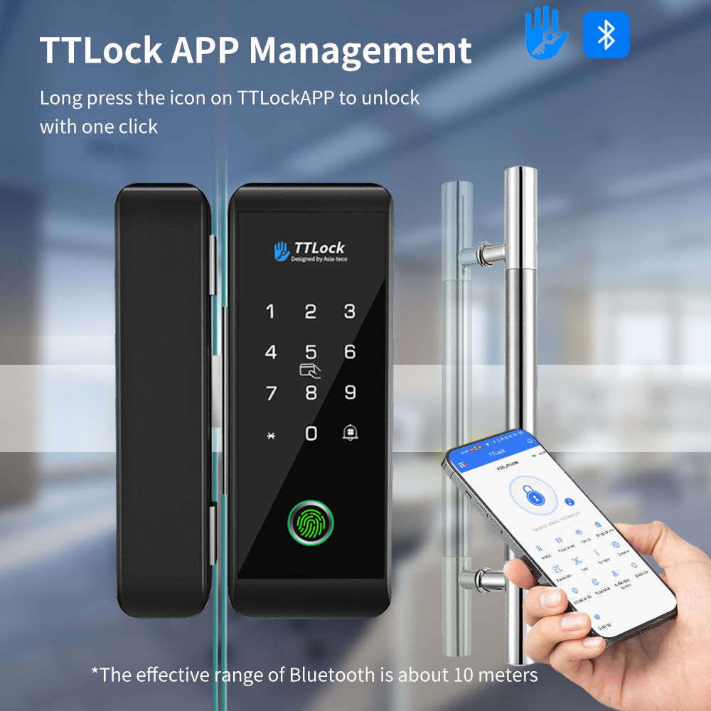 Smart Home Door Lock - TTLOCK Smart Glass Schloss Fingerabdruckerkennung 13,56