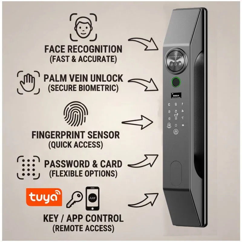 Mehrsprachiges Gesichtserkennu – Smart Home Door Lock Bewertung und Preis
